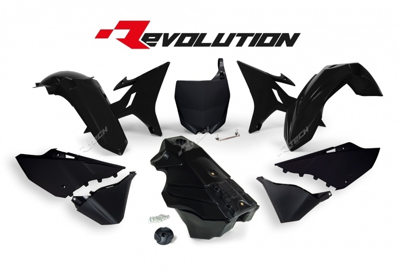 Race Tech Revolution plastsats + svart tank Yamaha YZ125/250 Figur 1