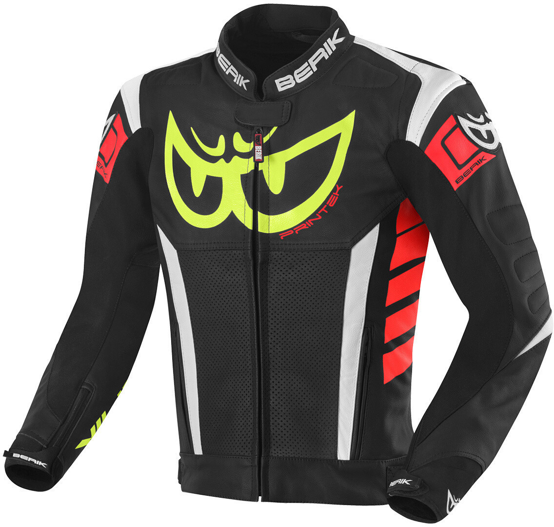 Berik Zakura Motorcycle Leather Jacket black/white/red/yellow 60 Figure 1