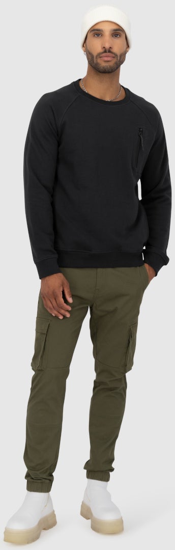 Alife And Kickin FabioAK A French Terry Sweatshirt Sweatshirt Sort L Figur 6