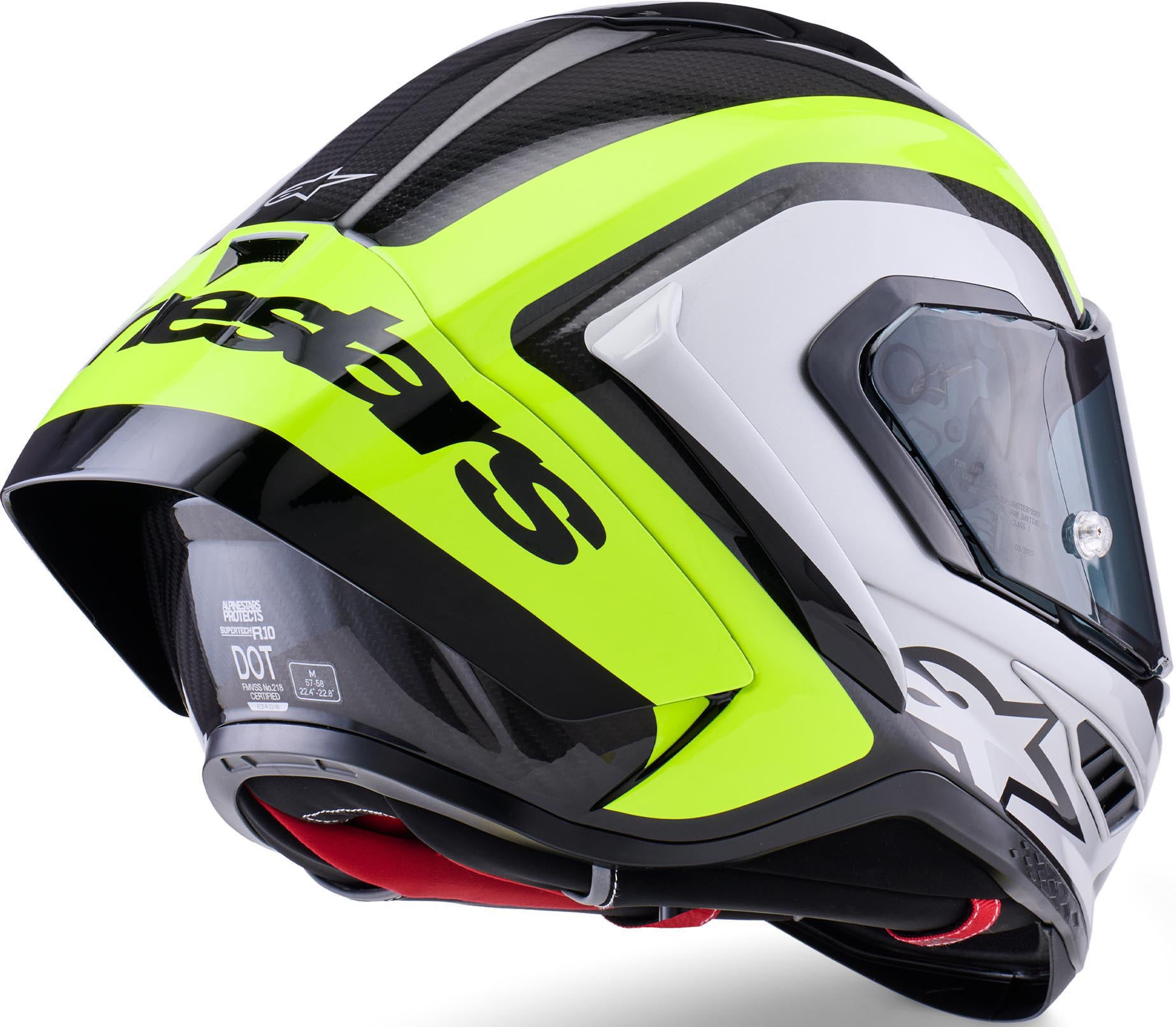 Alpinestars Supertech R10 Arius Casque Noir/Blanc/Néon-jaune S (55/56) Figure 3
