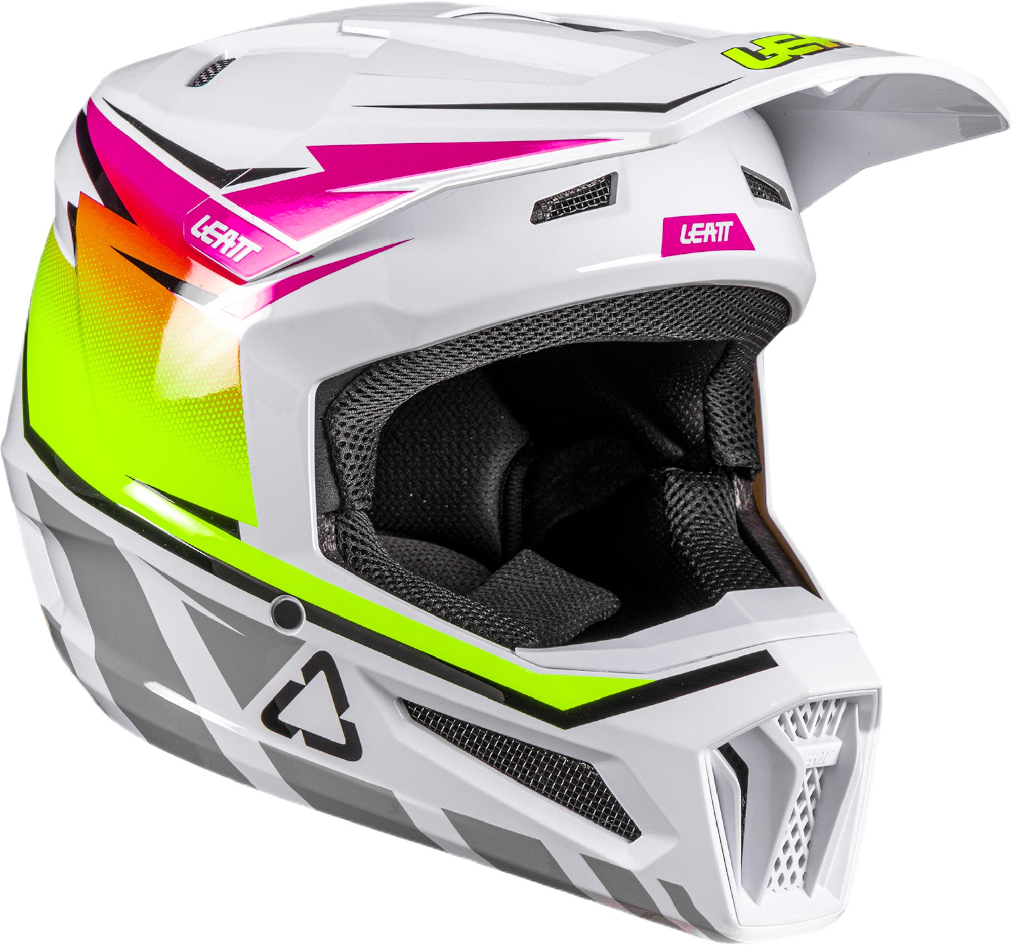 Leatt 2.5 V26 越野摩托車頭盔 白色/粉紅色/黃色 XL（61/62） 圖1