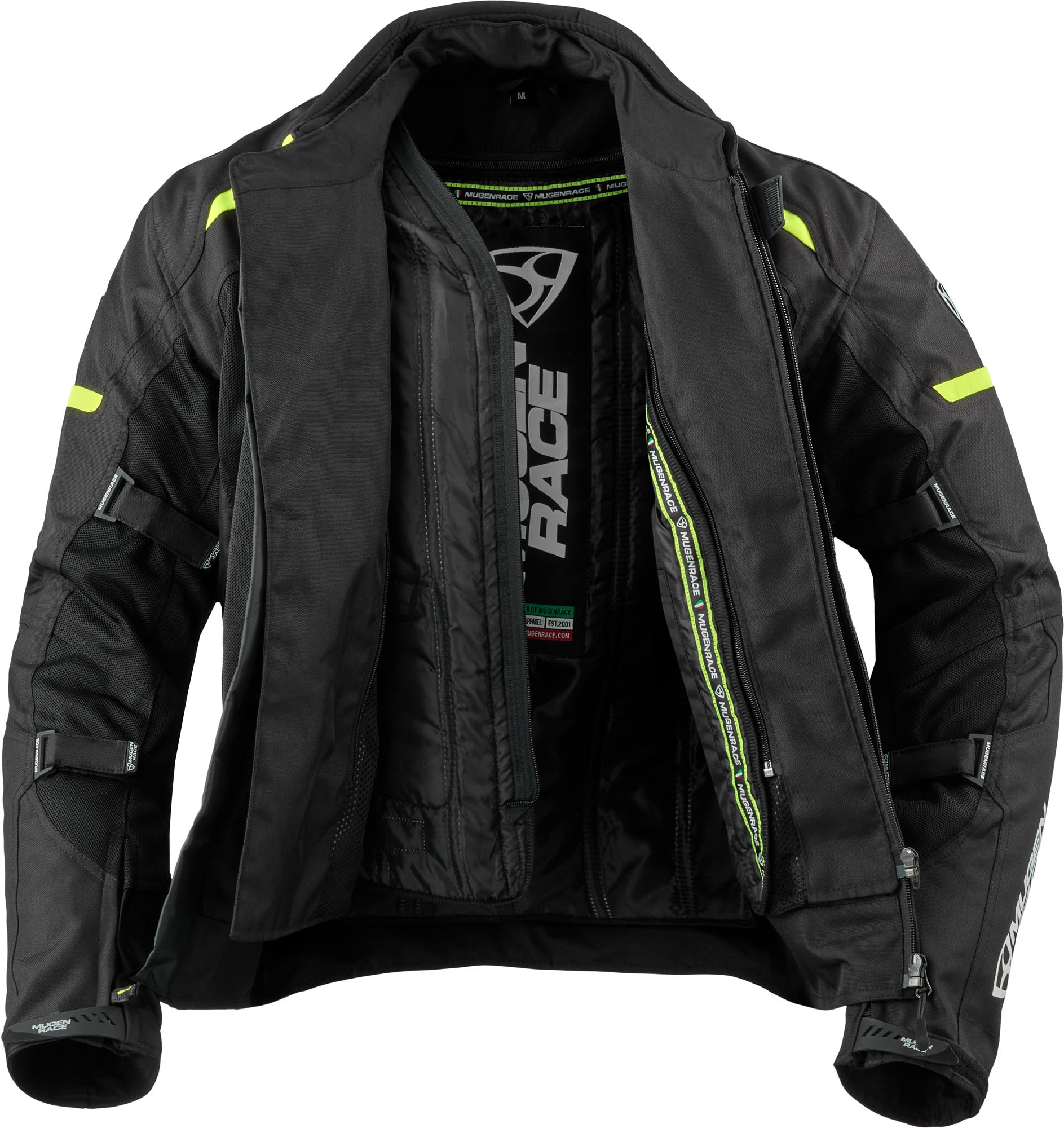 MUGENRACE Fuggire-A Motorcykel Textil Jacka svart/gul XS Figur 5