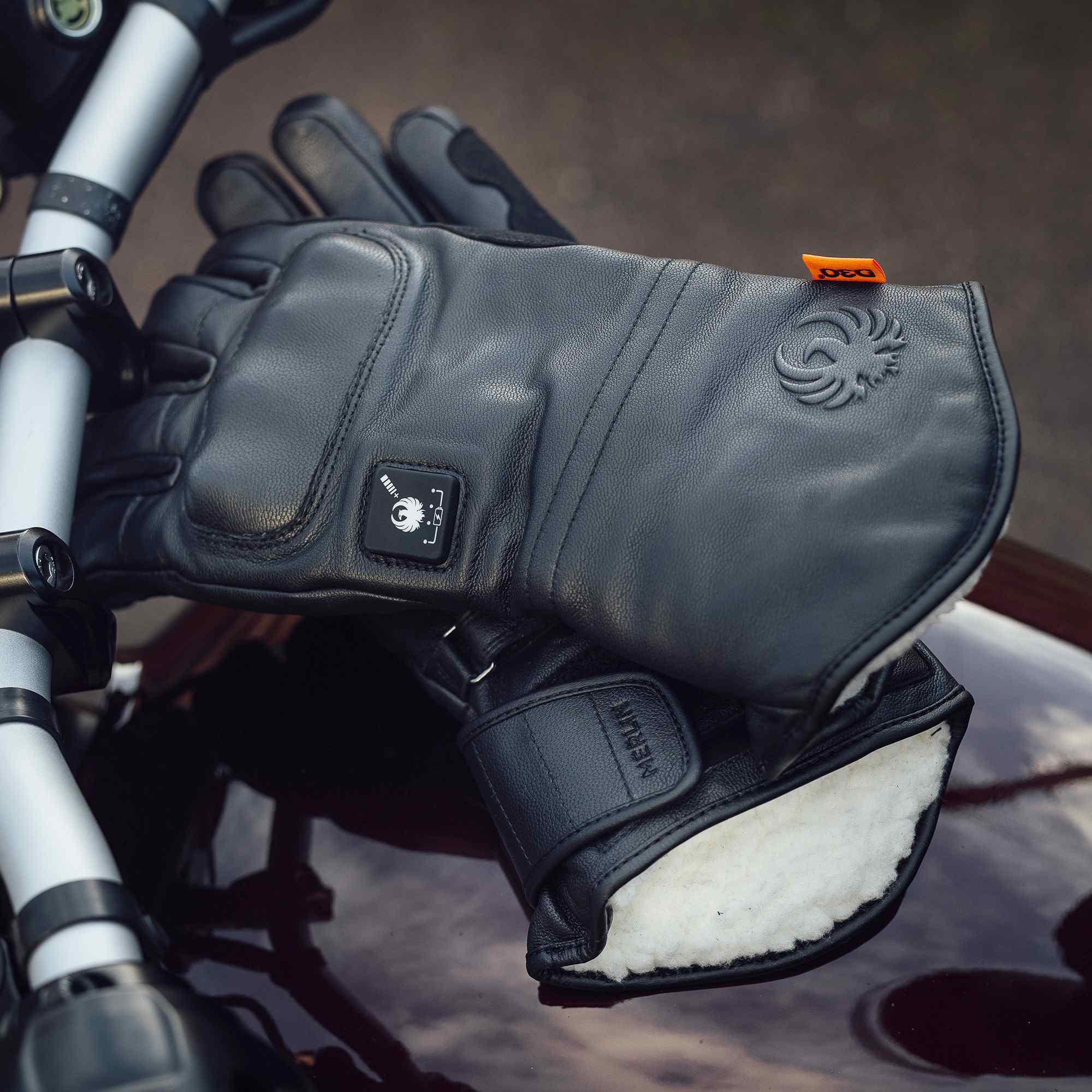 Merlin Bednell D3O opvarmet vandtæt motorcykelhandsker Sort XL Figur 4