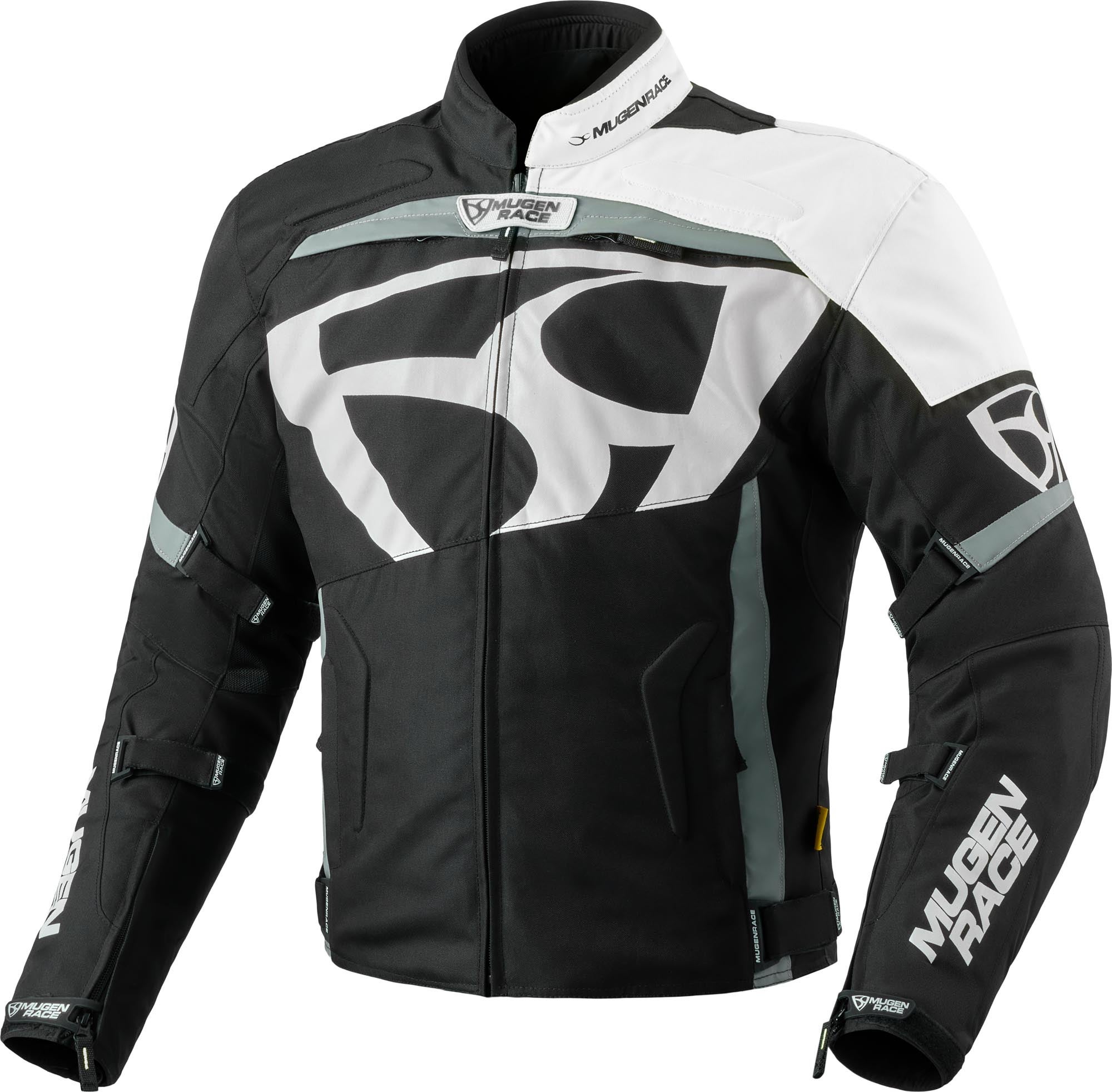 MUGENRACE Aggressore-T wasserdichte Motorrad Textiljacke schwarz/weiß 5XL Abbildung 1