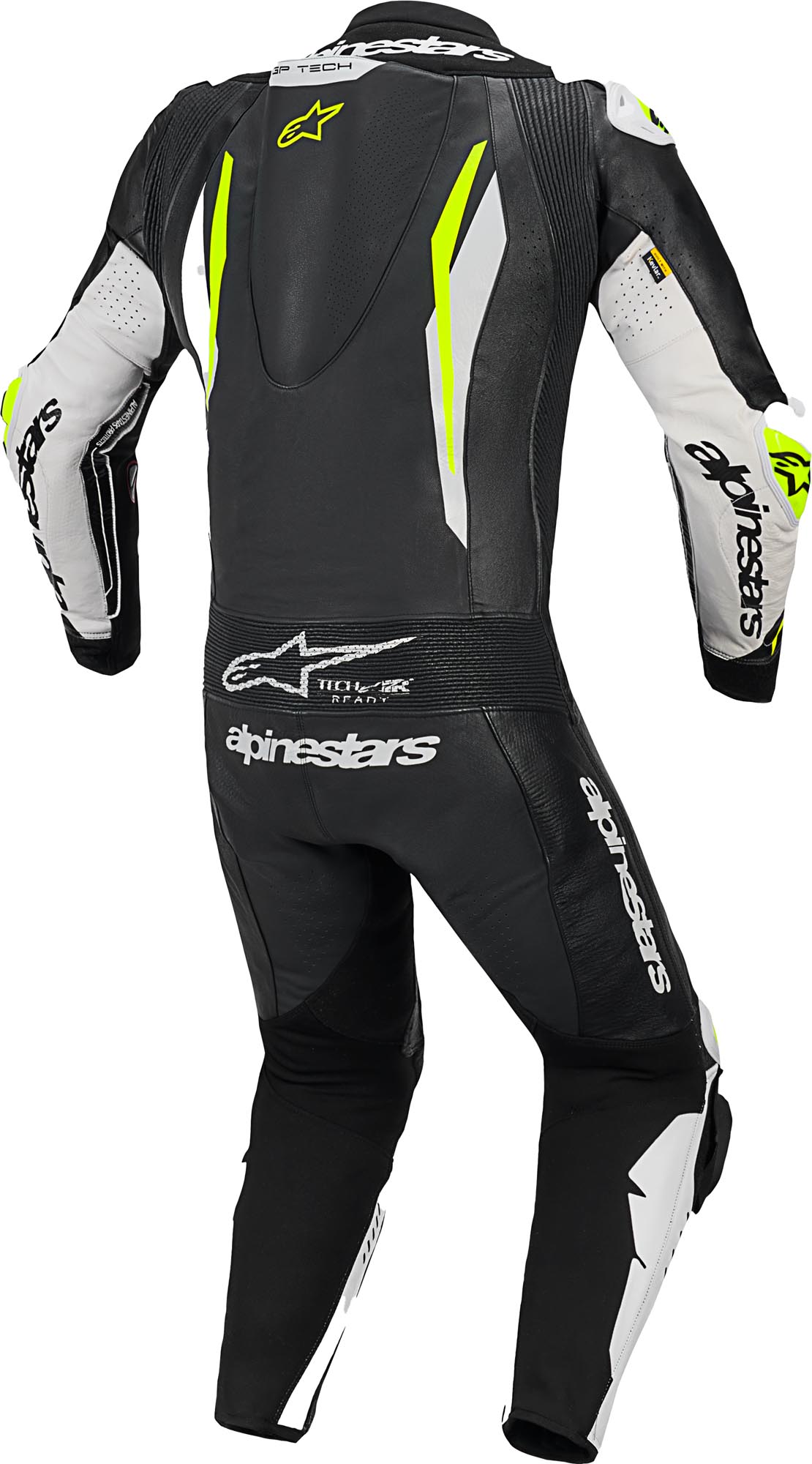 Alpinestars GP Tech V5 Costum perforat din piele de motocicletă cu o singură piesă Negru/Alb/Galben-Neon 50 Figura 2