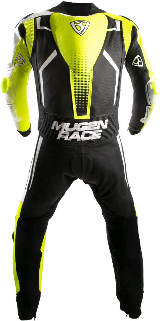 MUGENRACE Sidegun geperforeerd eendelig motorfiets lederen pak zwart/wit/neon-geel 54 Figuur 2