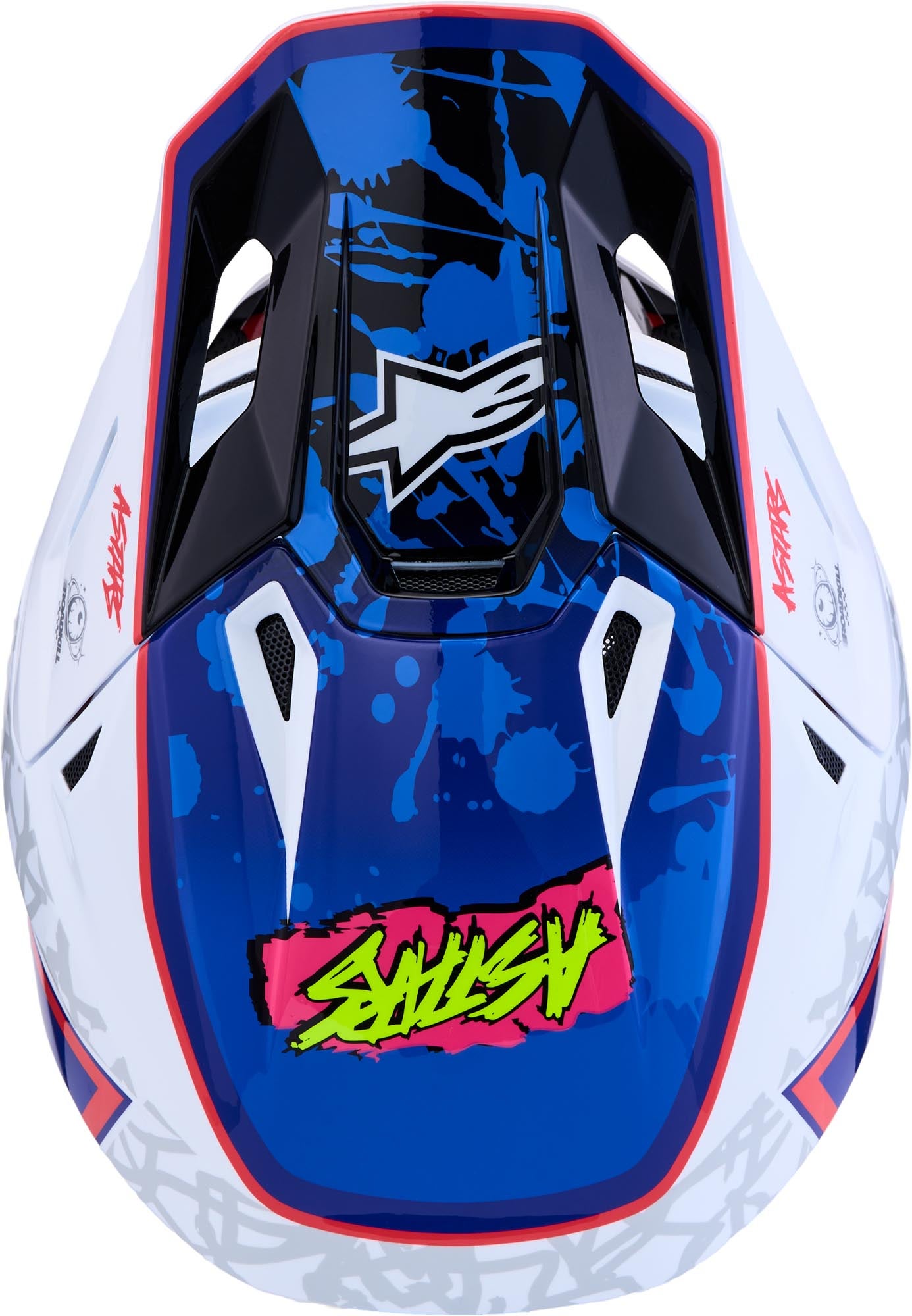 Alpinestars S-M7 Blaster Motocross čelada belo/modro/rdečo sijajno 2XL (63/64) Slika 7