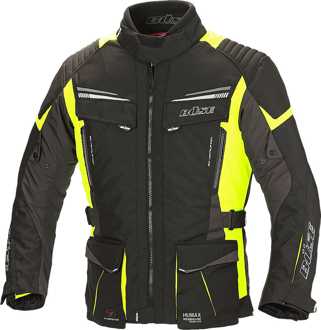 Büse Lago Pro Motorcycle Textile Jacket black/yellow M Figure 1