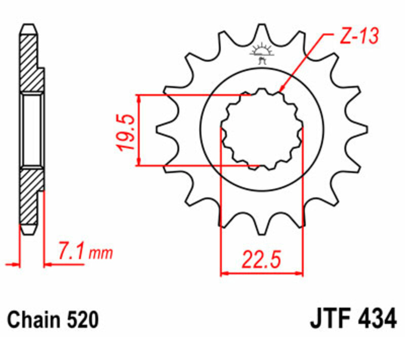 JT-DRIVHJUL Standard stålhjul 434 - 520 Figur 3