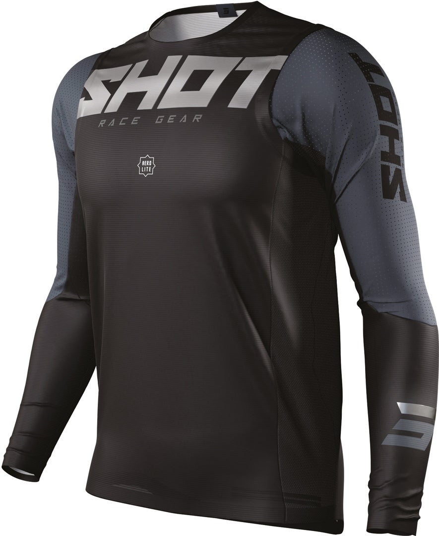 Shot Aerolite Airflow Motocross Jersey Sort L Figur 1