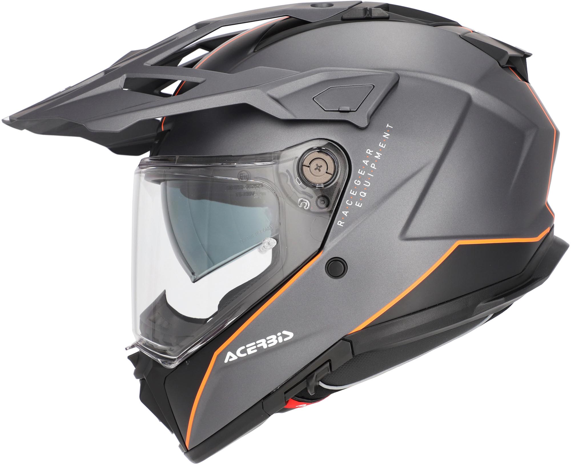 Acerbis Attack Logo Matt Casque d’enduro Gris mat/orange L (59/60) Figure 3