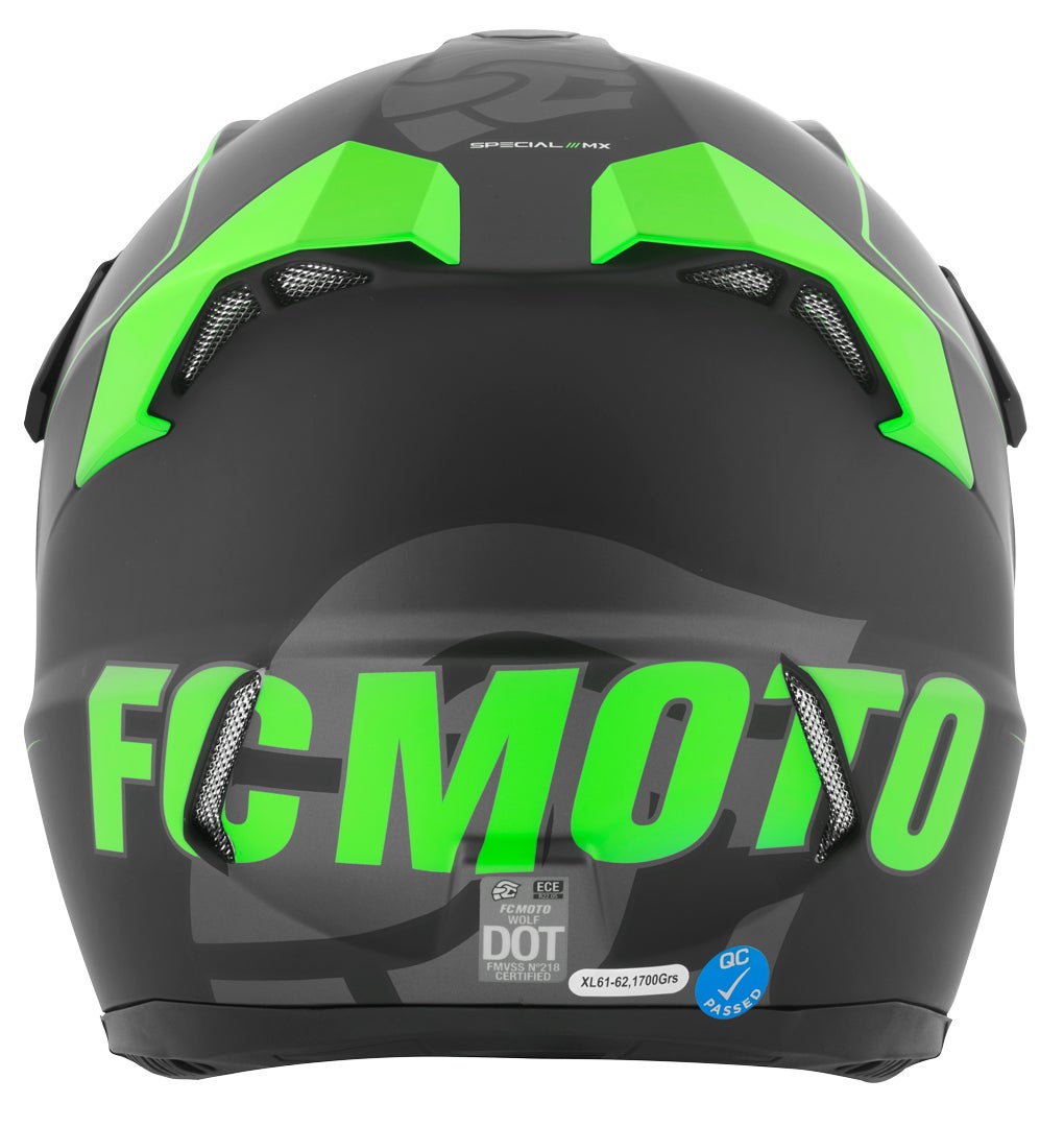 FC-Moto Merkur Straight Casco Motocross nero/verde S Figura 5
