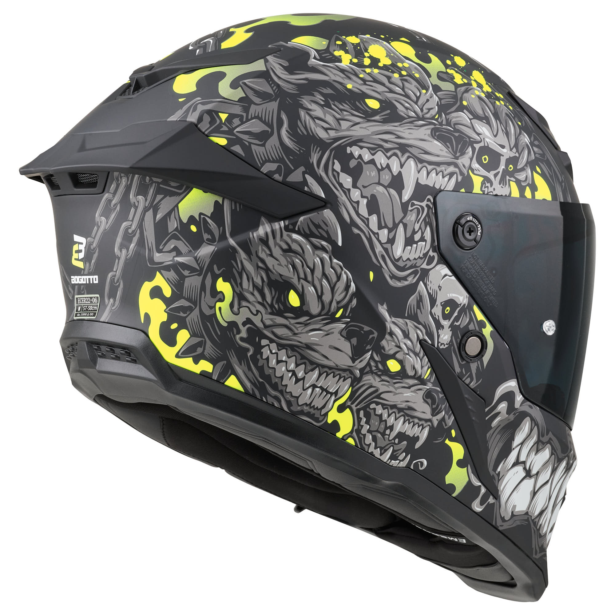 Bogotto Blade Gatekeeper Helmet black/grey/fluo-yellow L Figure 4