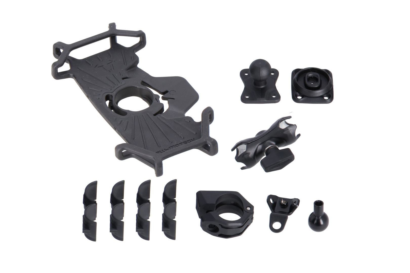 Kit universal de montare GPS SW-Motech cu T-Lock Smartphone mare - Include braț pentru priză de 2", pentru filetul ghidonului/oglinzii Figura 1