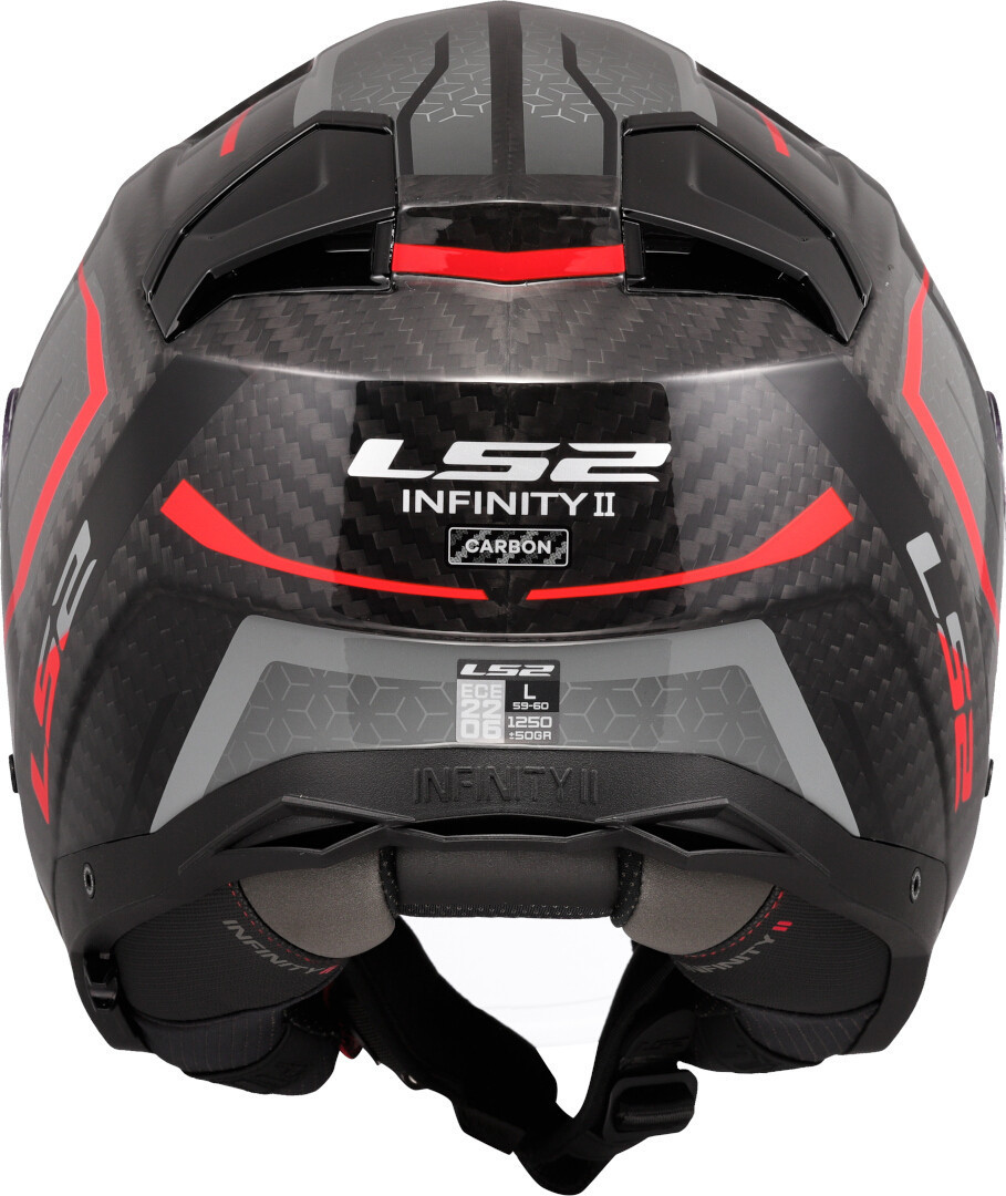 LS2 OF603 Infinity II Carbon Urus Cască cu reacție carbon/roșu XL (61/62) Figura 4