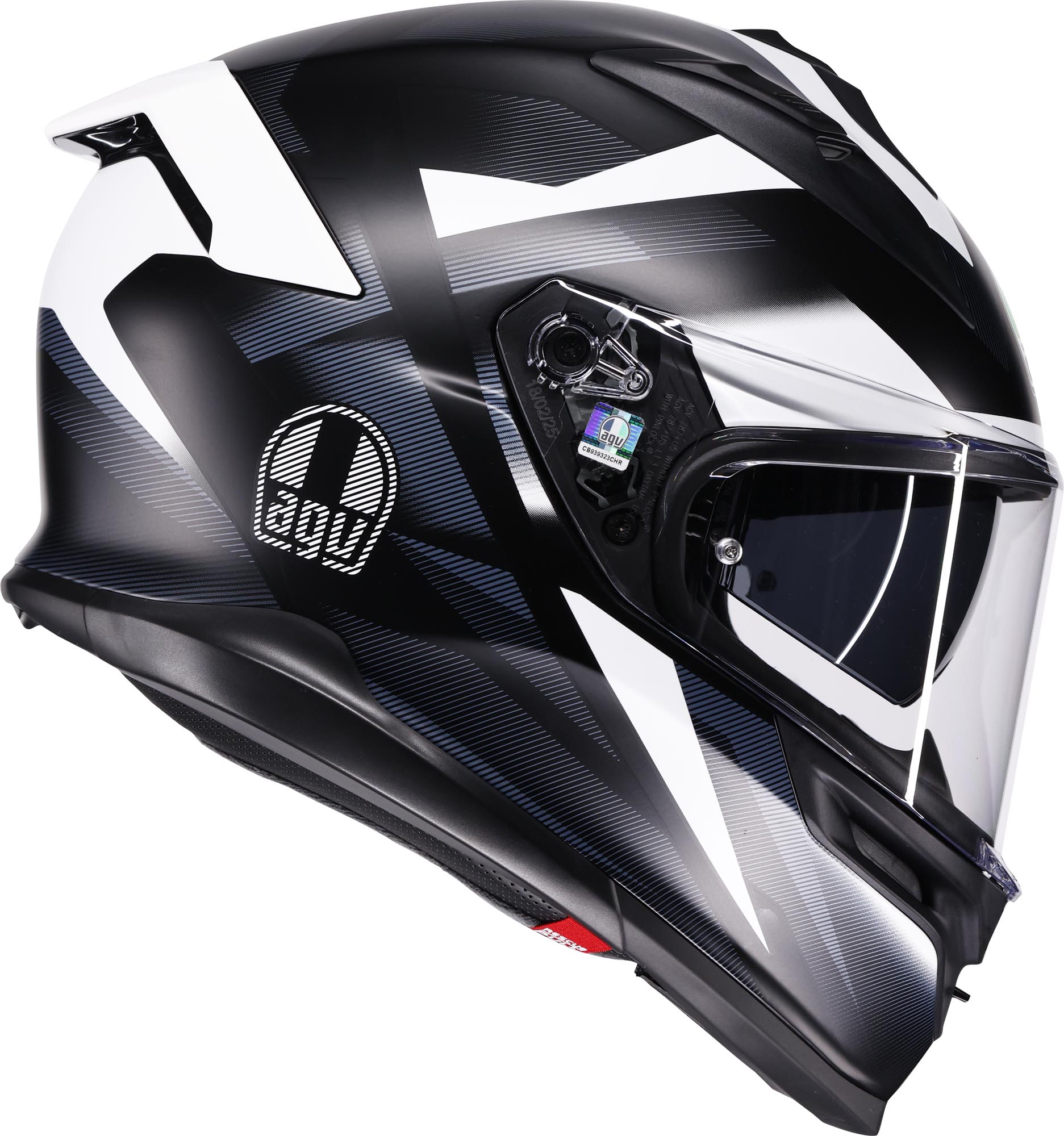 AGV K7 Glimpse Helm Zwart mat/wit S (55/56) Figuur 3
