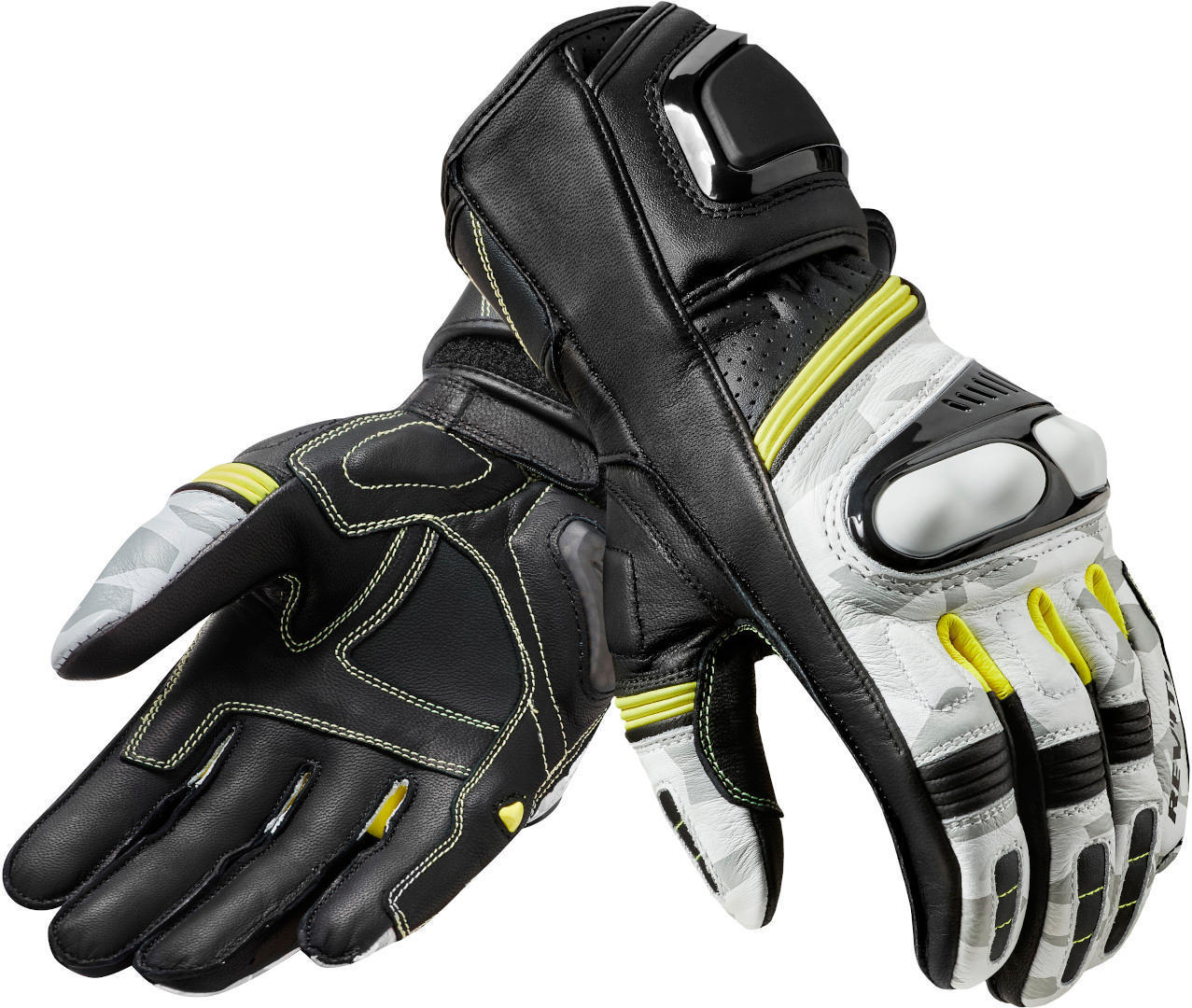 Revit League Motorradhandschuhe schwarz/weiß/gelb S Abbildung 1