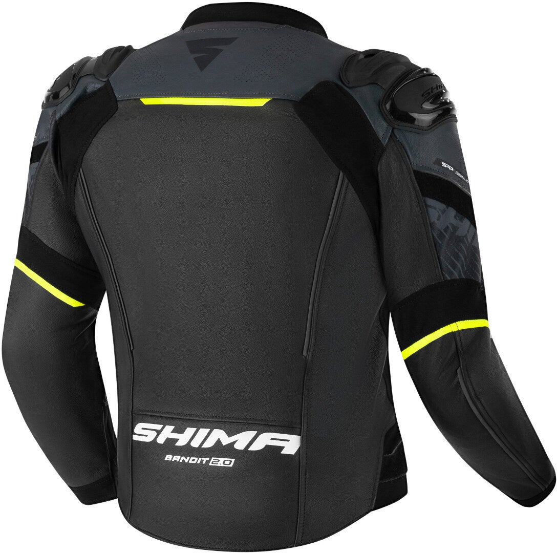 SHIMA Bandit 2.0 perforierte Motorrad Lederjacke schwarz/gelb 48 Abbildung 2