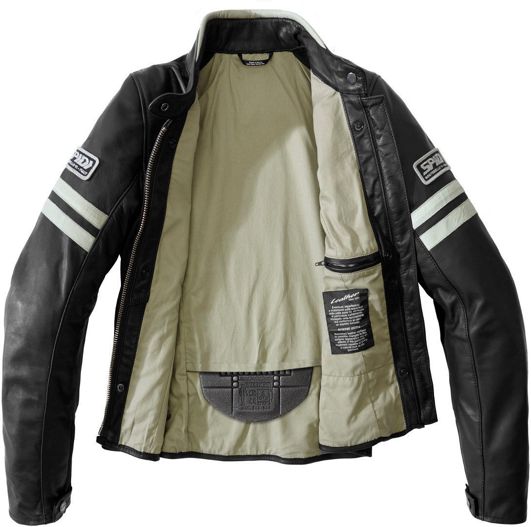 Spidi Vintage Damer motorcykel skinnjacka Svart/grå 38 Figur 3