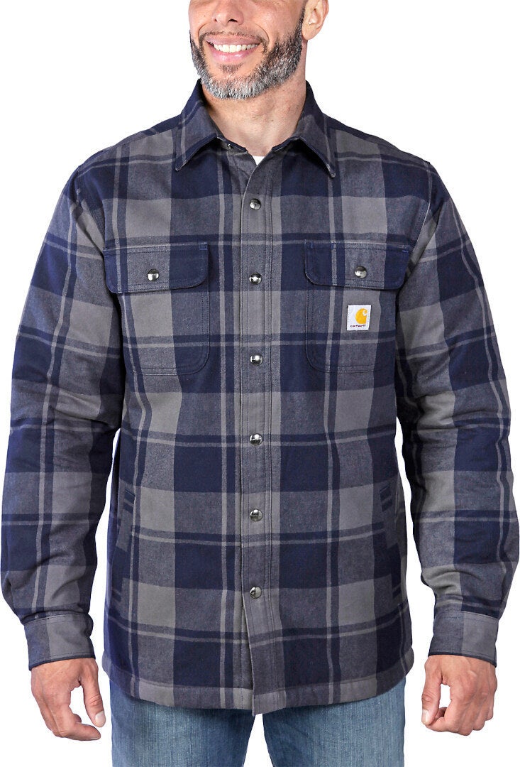 Carhartt Heavyweight Flannel Sherpa Camicia blu M Figura 4