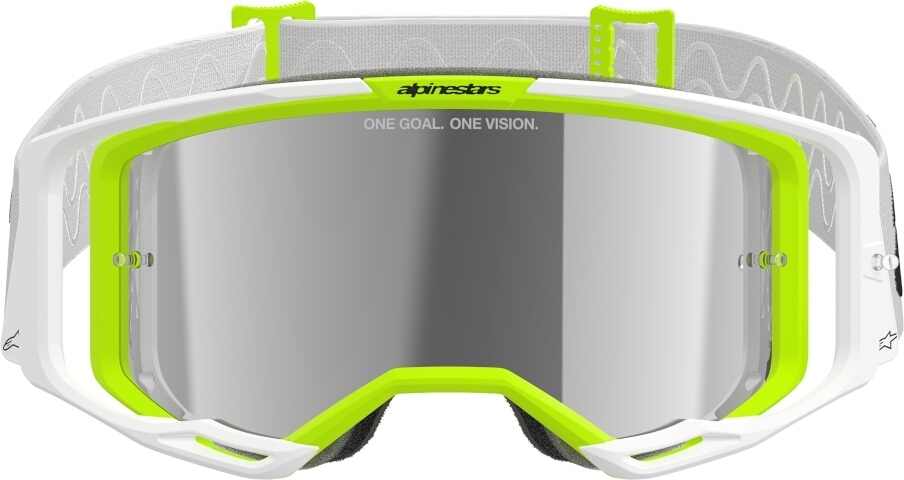 Alpinestars Vision 8 Wordmark Mirror Motocross Glasögon vit/gul Figur 3