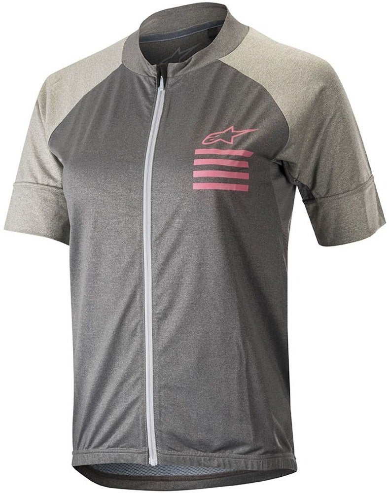Alpinestars Stella Trail Full Zip SS Damecykel Jersey lysegrå XL Figur 1