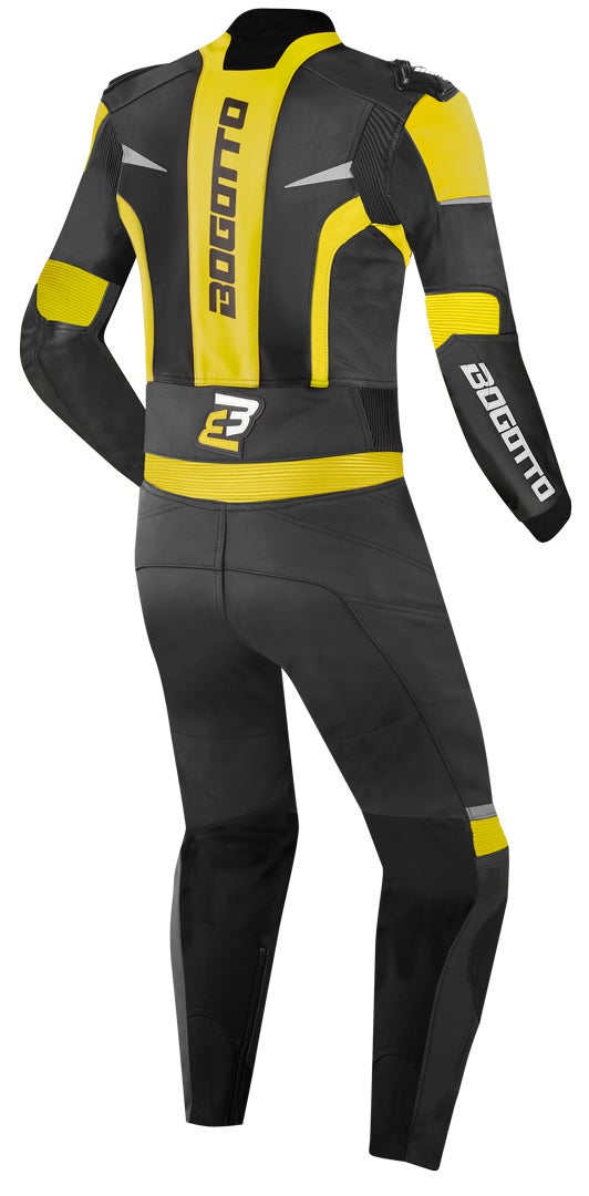 Bogotto Misano Two Piece Motorcycle Leather Suit black/white/neon-yellow 56 Figure 2