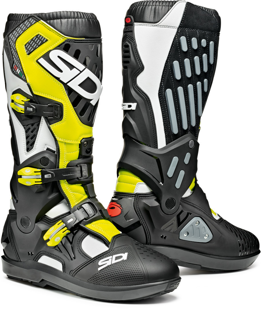 Sidi Atojo SRS Bottes Motocross Noir/Blanc/Jaune 45 Figure 1
