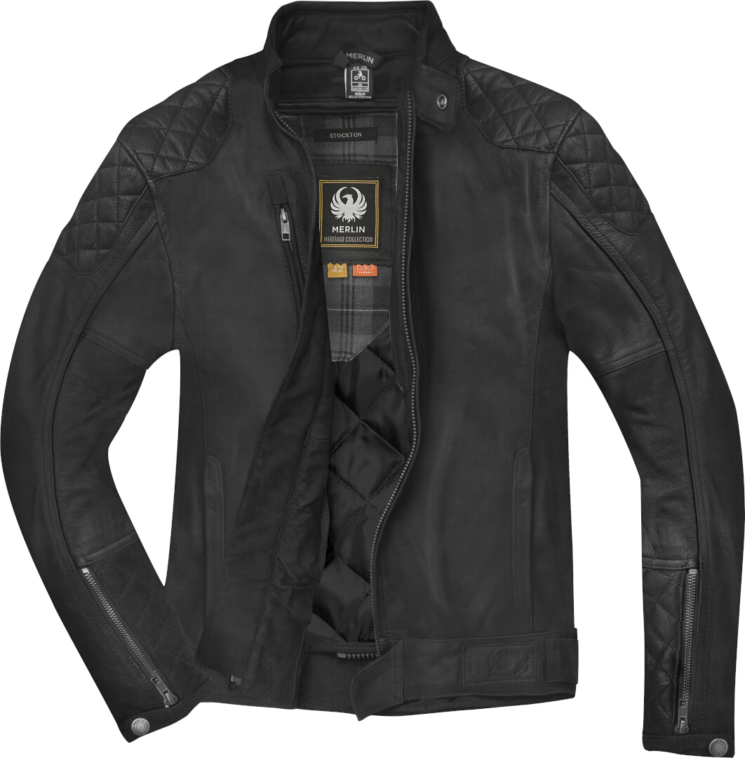 Merlin Stockton Motorcycle Leather Jacket black L Figure 1