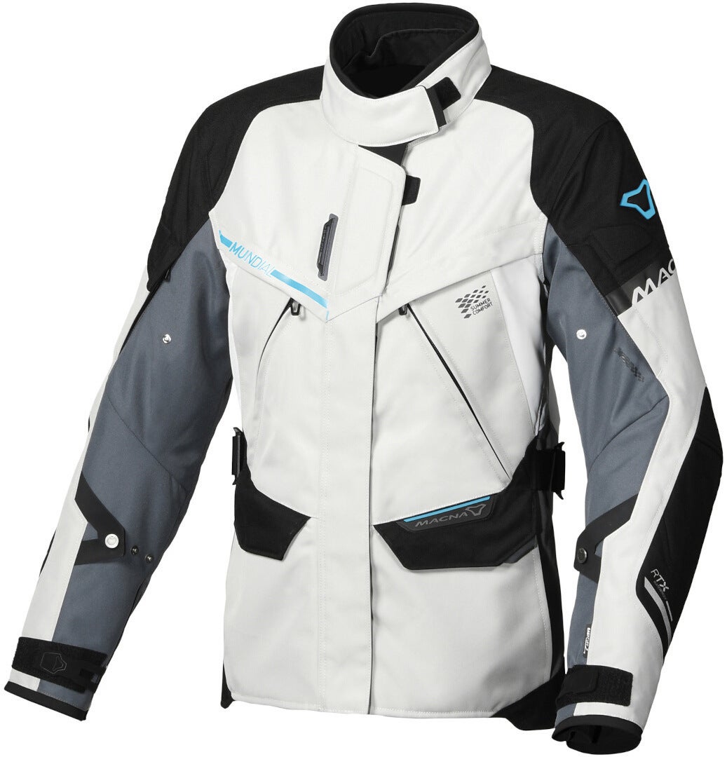 Macna Mundial waterproof Ladies Motorcycle Textile Jacket light grey/black XL Figure 1