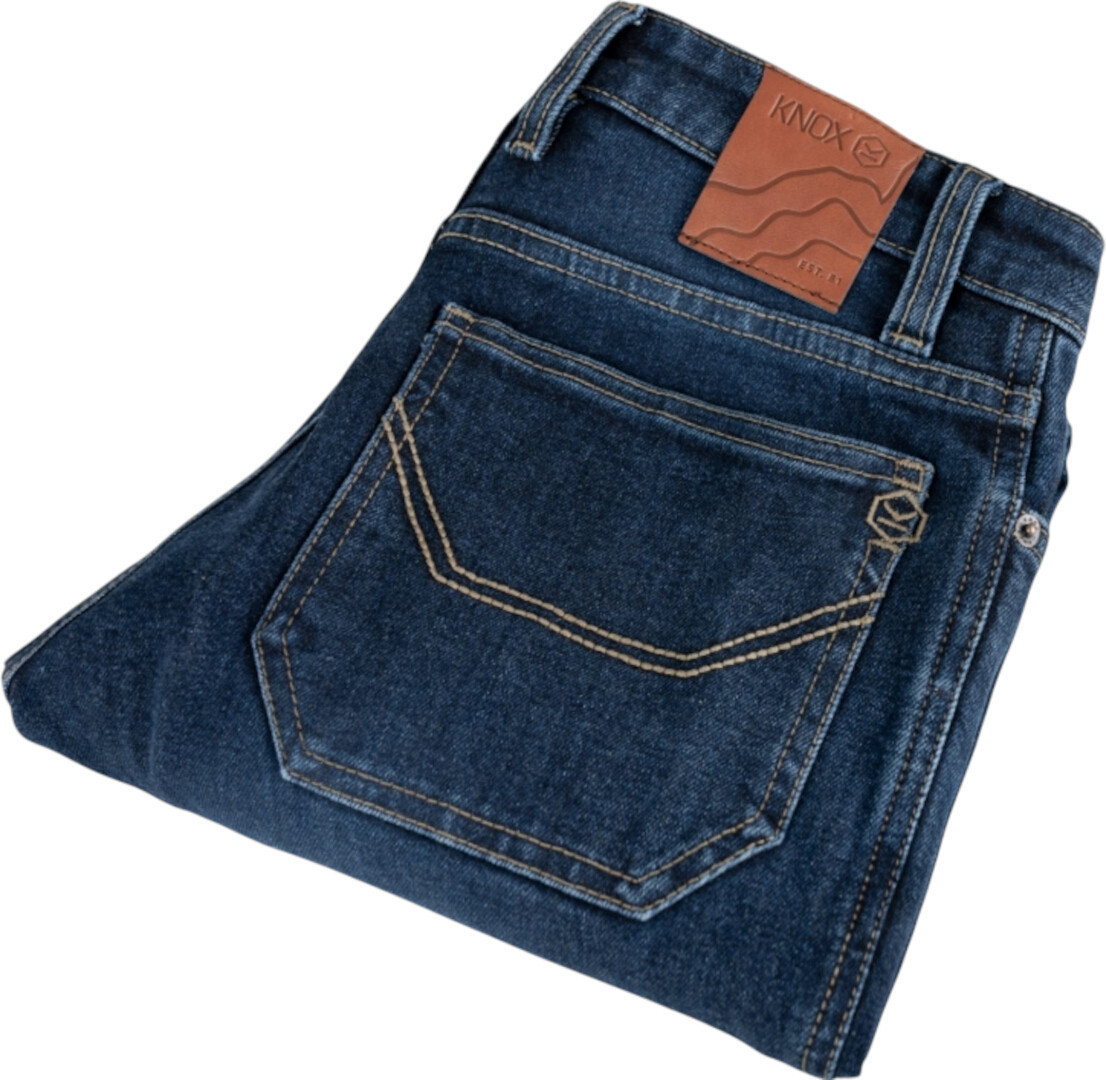 Knox Colton Damer Motorcykel Jeans Indigo Wash XS Figur 8