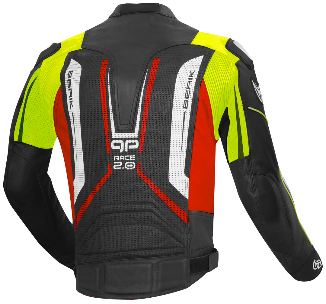 Berik Street Pro Motorcycle Leather Jacket black/white/red/yellow 58 Figure 2