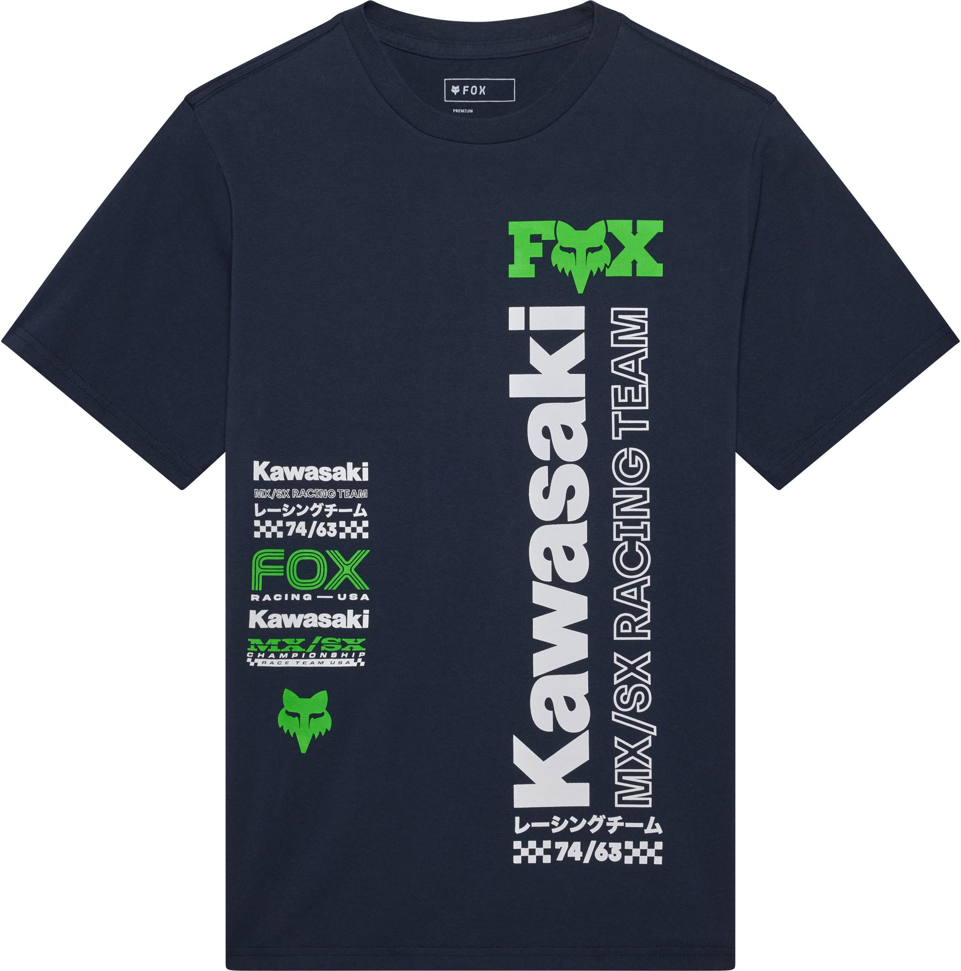FOX Kawasaki 195 Original T-shirt mørkeblå XL Figur 1