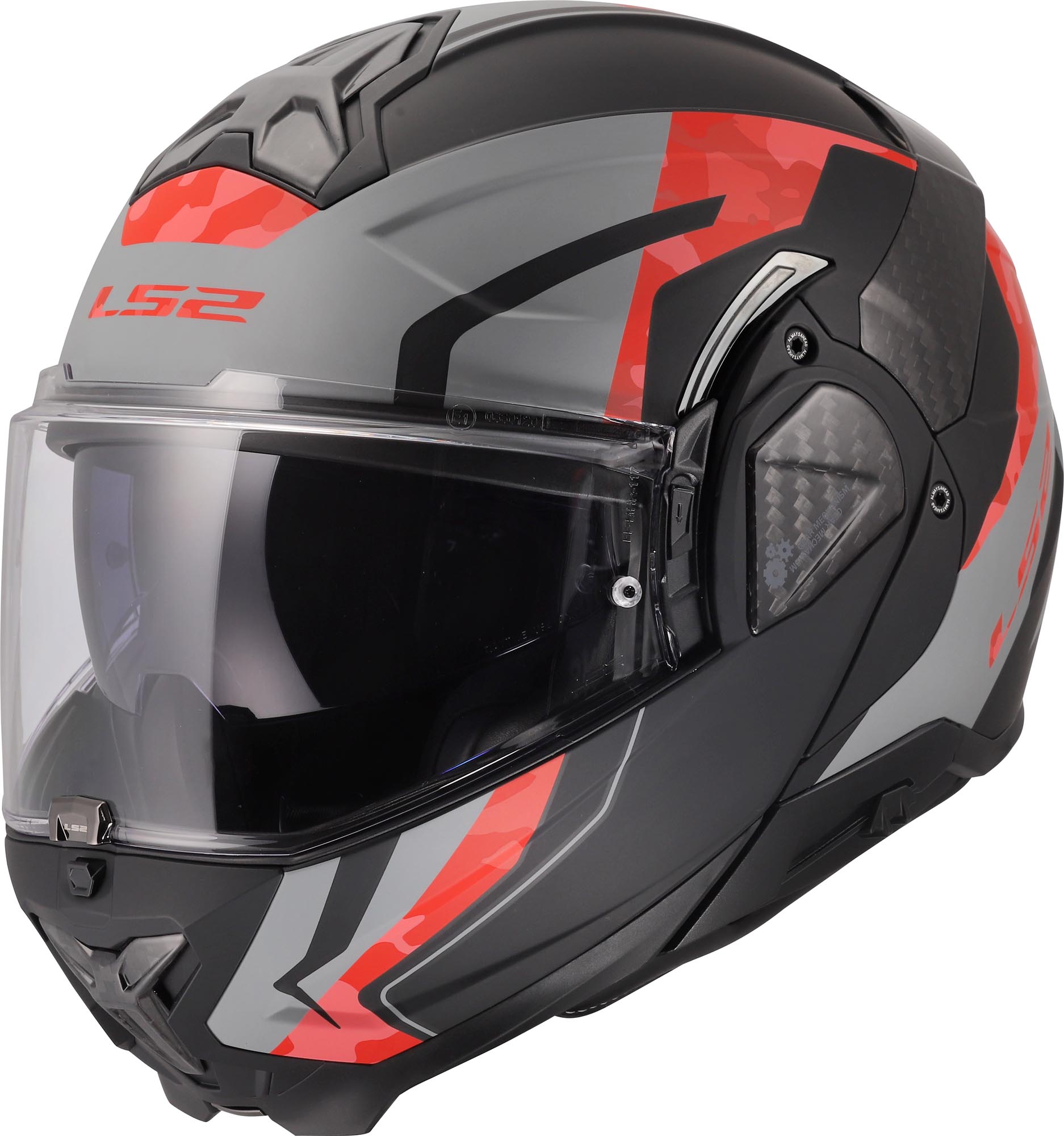 LS2 FF910 Advant II Glide Klapphelm schwarz/grau/rot S (55/56) Abbildung 1