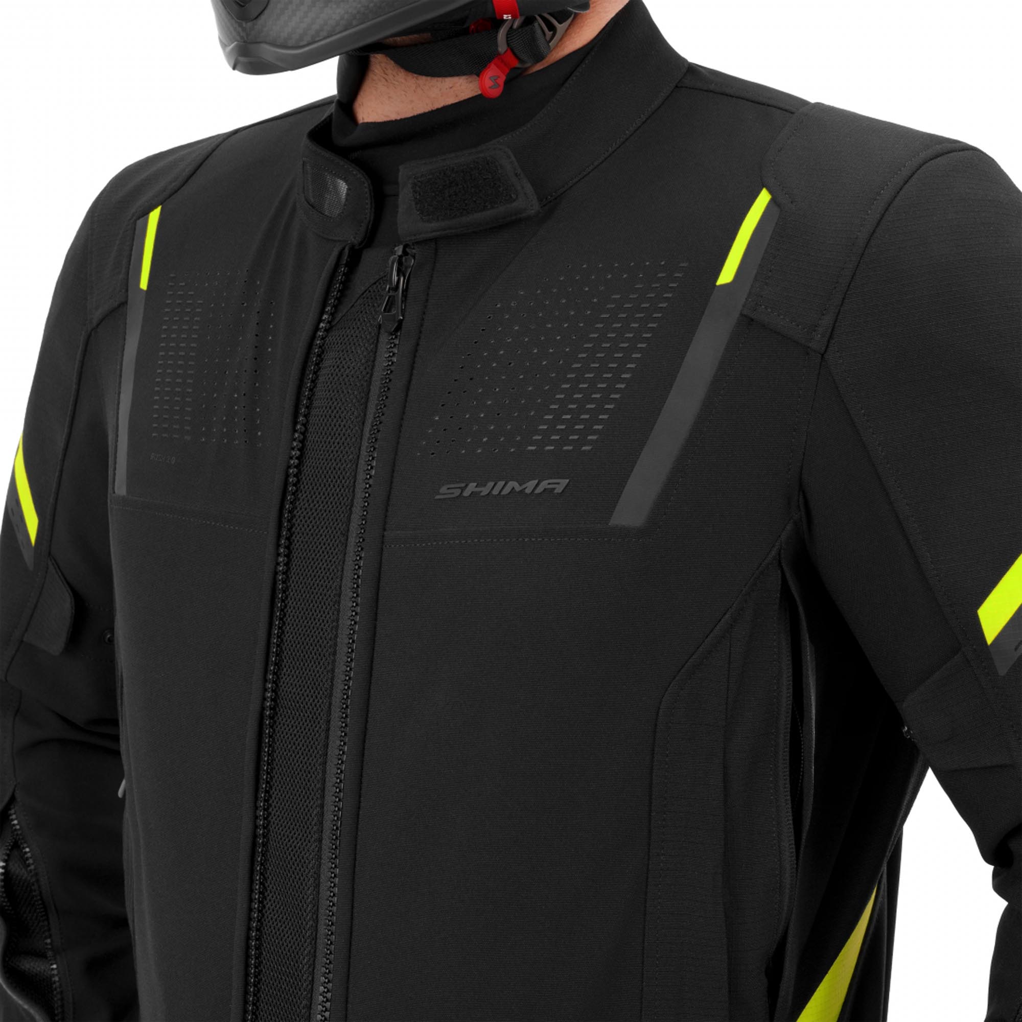 SHIMA Rush 3.0 Motorcykeltextiljacka svart/gul L Figur 15