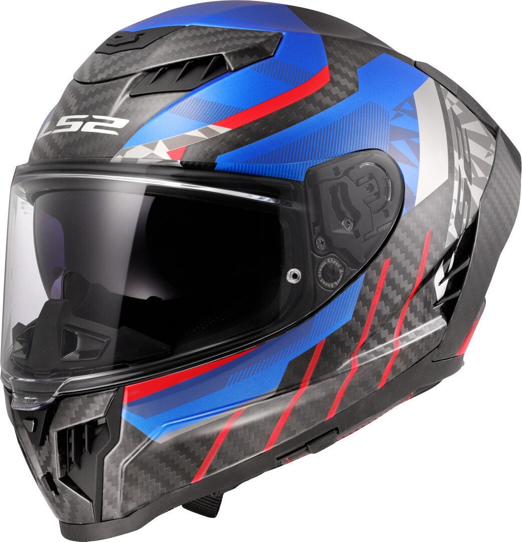 LS2 FF807 Dragon Trax Carbon Helm carbon/blau/rot S (55/56) Abbildung 1