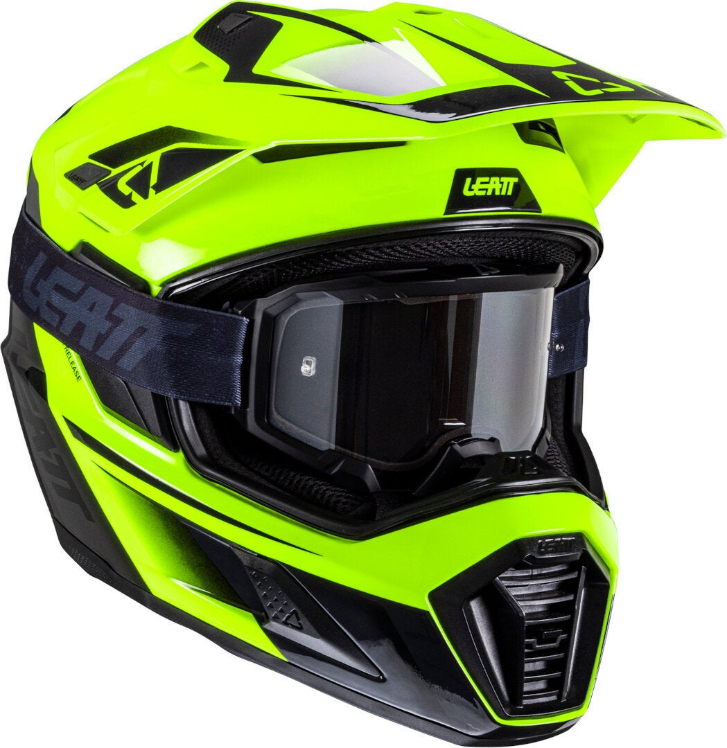 Side view of Leatt ADV 8.5 Helmet with Goggles