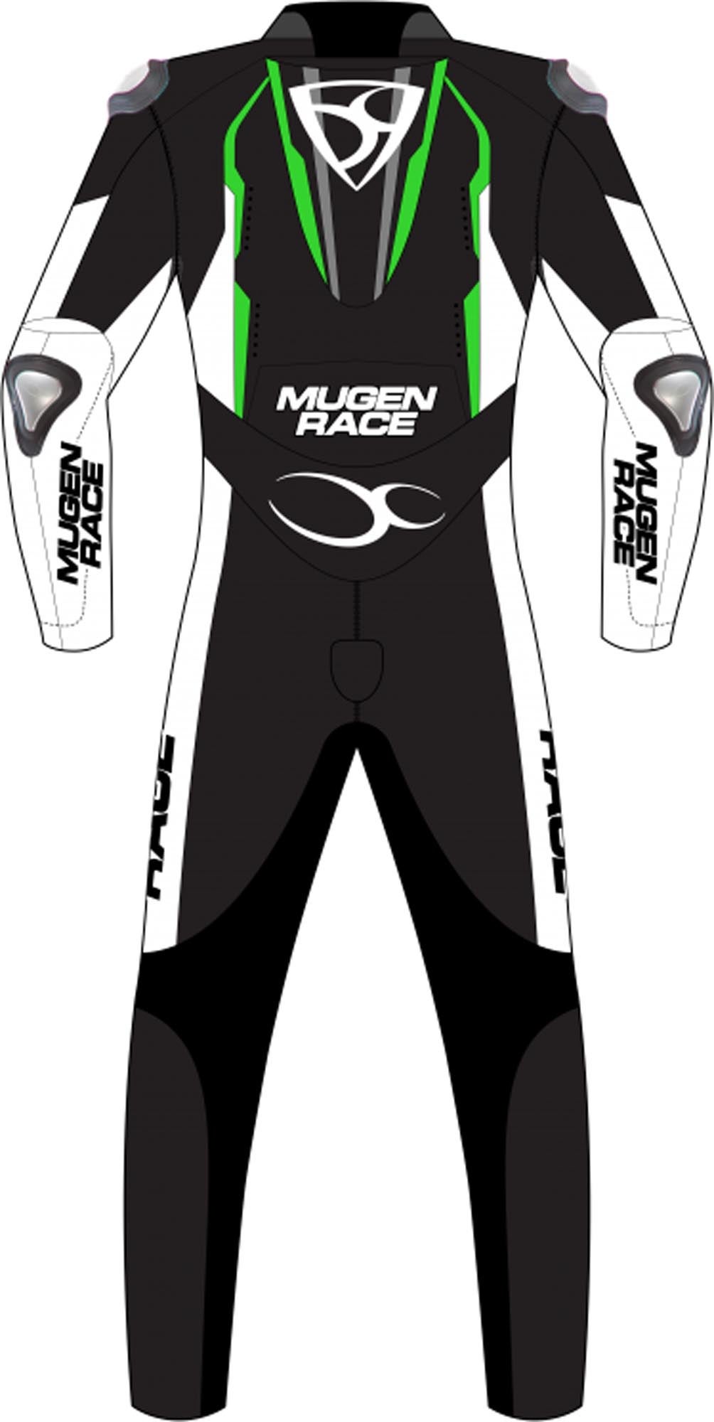 MUGENRACE Ohvale perforeret børn One Piece Motorcykel læderdragt sort/hvid/neongul 146 Figur 2