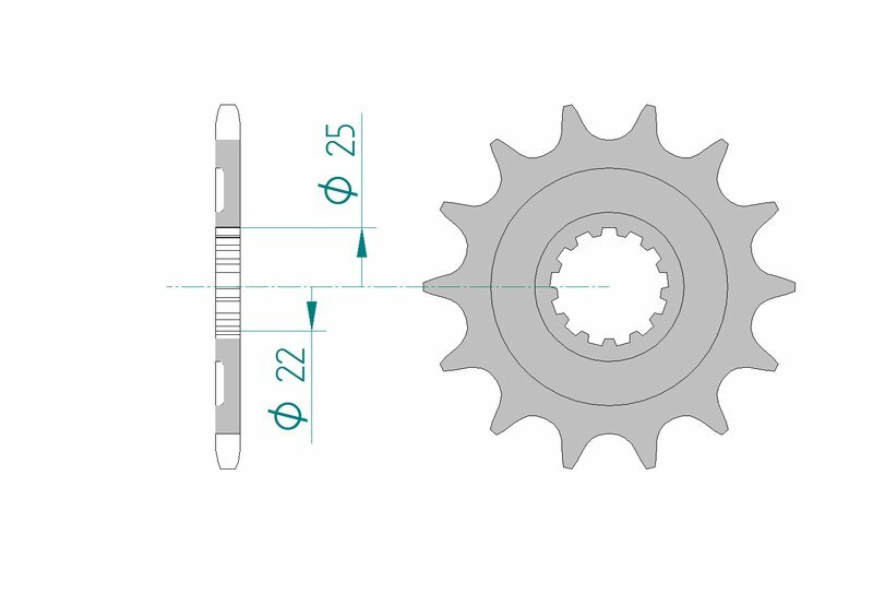 AFAM Standard stål kedjehjul 27502 - 520 Figur 1