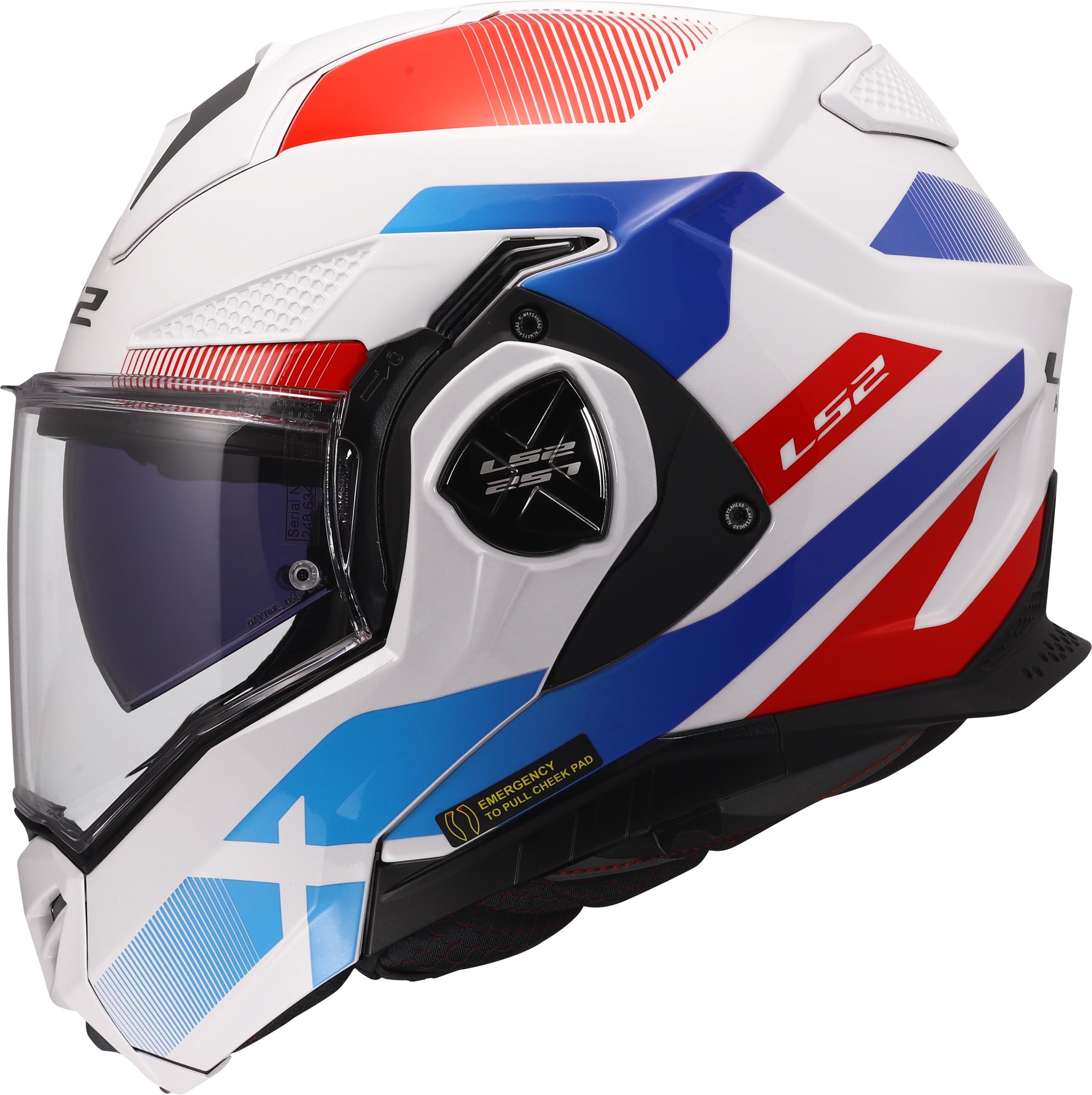 LS2 FF901 Advant X Nova Helm wit/blauw/rood M (57/58) Figuur 2