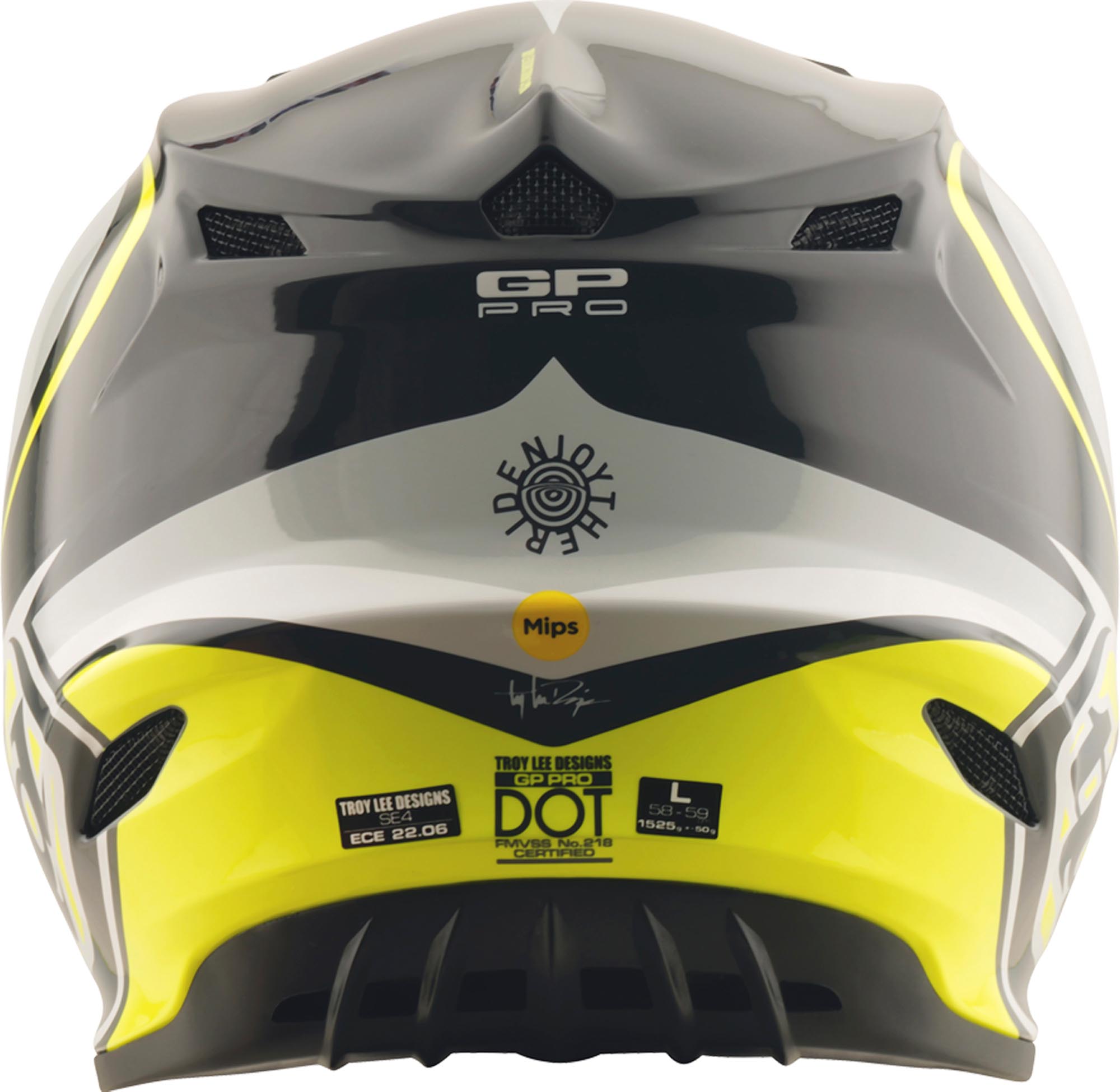 Troy Lee Designs GP Pro Crossover MIPS Motocrosshjälm svart/grå/fluo-gul S (55/56) Figur 4