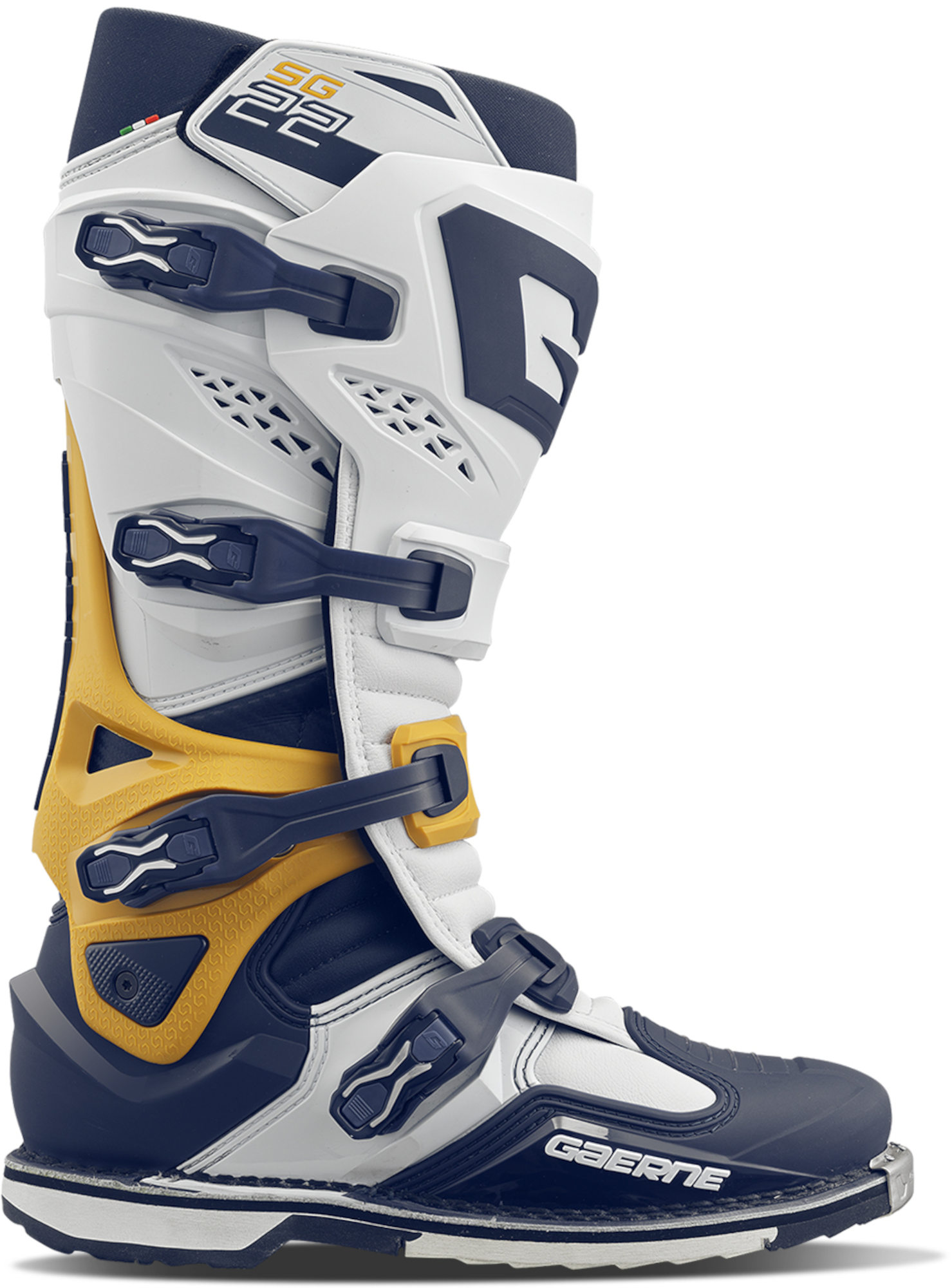 Gaerne SG22 Motocross Boots white/blue/yellow 45 Figure 1