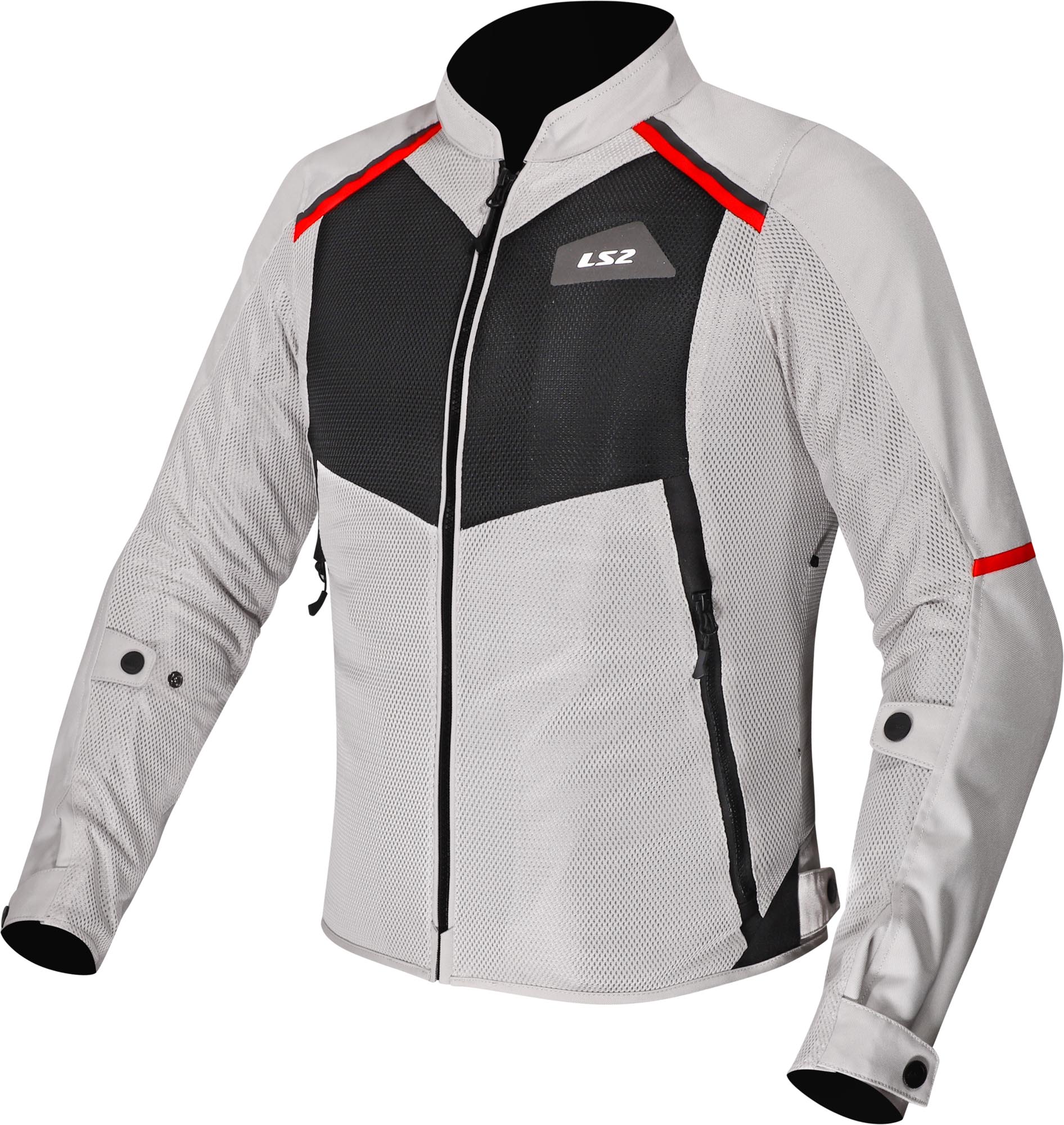 LS2 Breeze Damer motorcykel tekstiljakke grå/sort M Figur 1