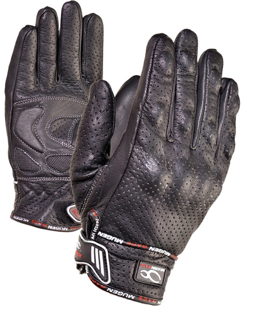 MUGENRACE Aeroflux perforerede motorcykelhandsker Sort L Figur 1