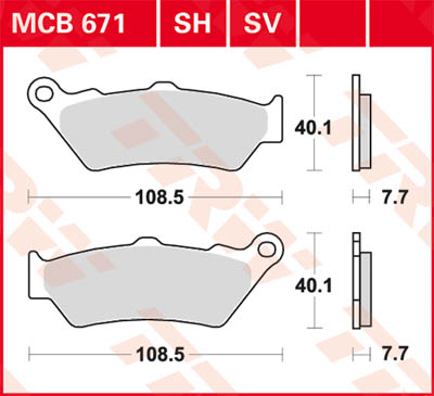 TRW Lucas Sinterbelag MCB671SH Figur 1