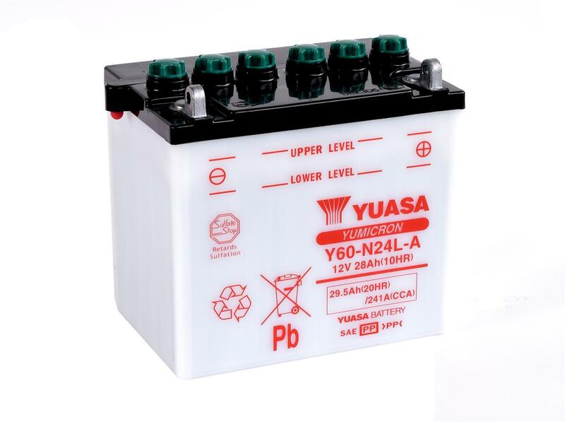 YUASA YUASA konventionellt YUASA-batteri utan syrapaket - Y60-N24L-A Batteri utan syrapaket Figur 1