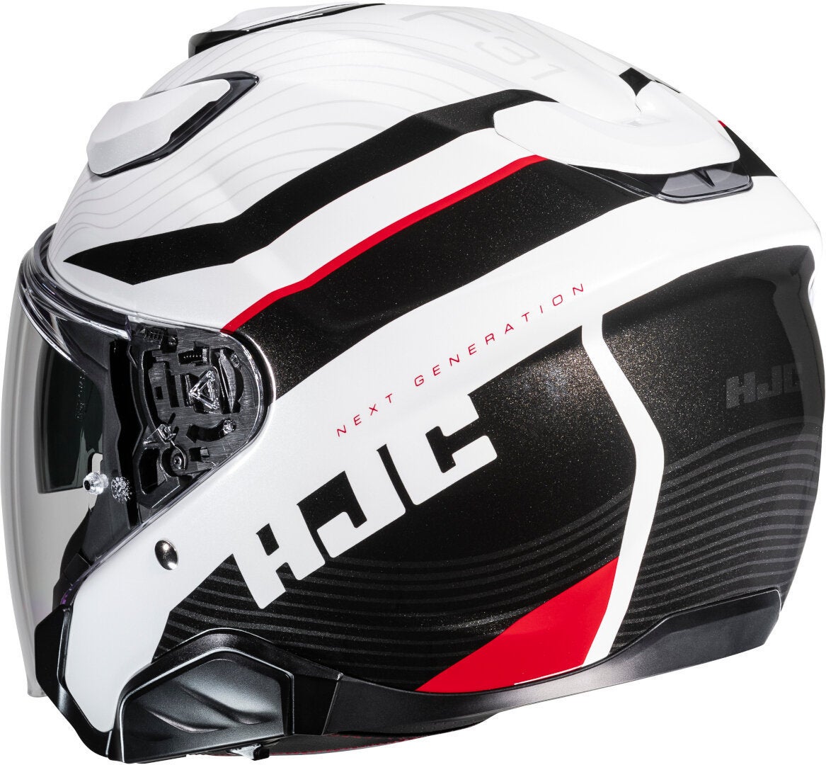 HJC F31 Naby Casque jet Blanc/Noir/Rouge S (55/56) Figure 4