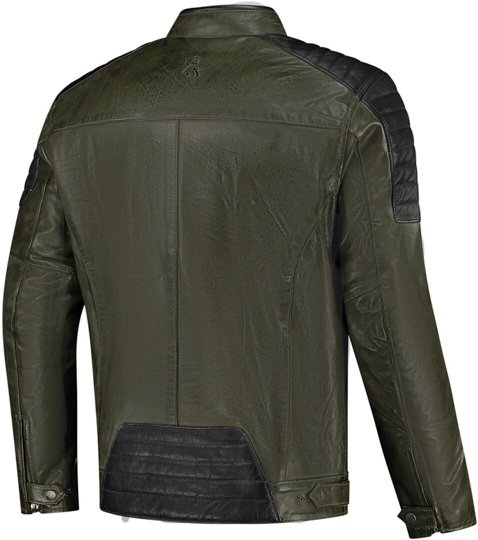 Rusty Stitches Cooper Blouson en cuir de moto Vert/Noir 3XL Figure 2