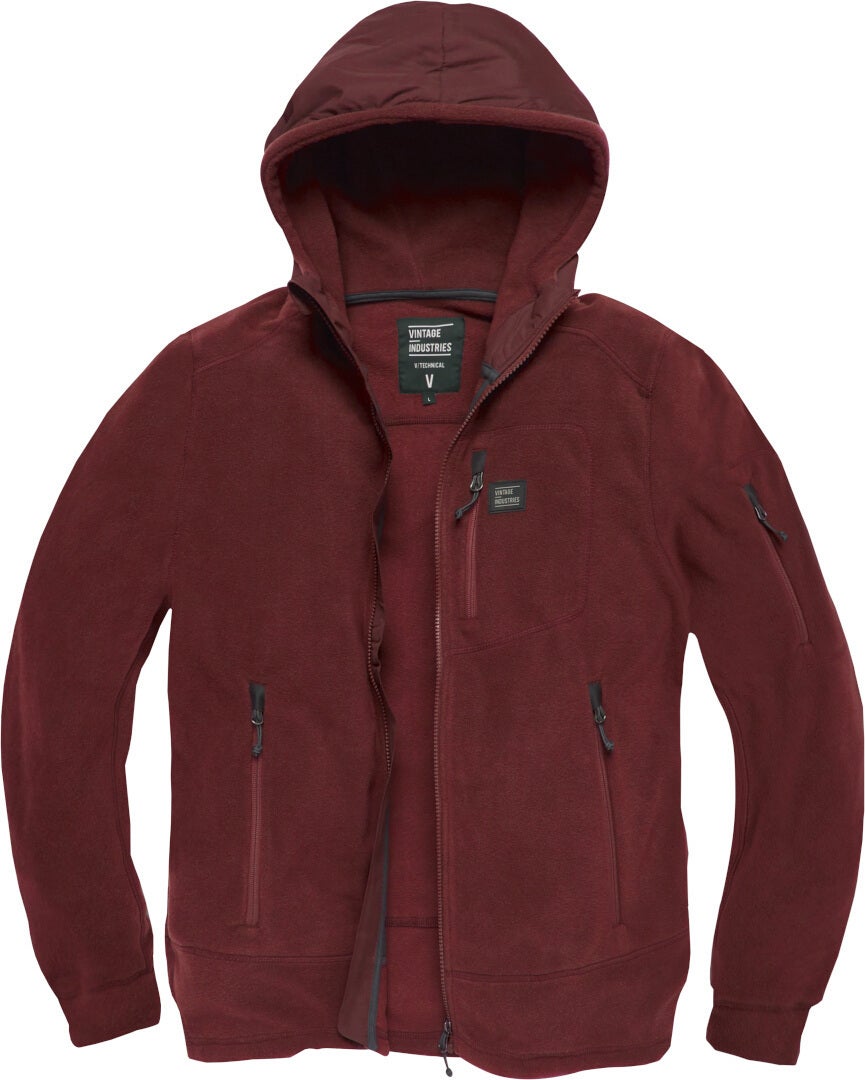 Vintage Industries Lanford Polar Fleece Giacca Rosso Borgogna XL Figura 1