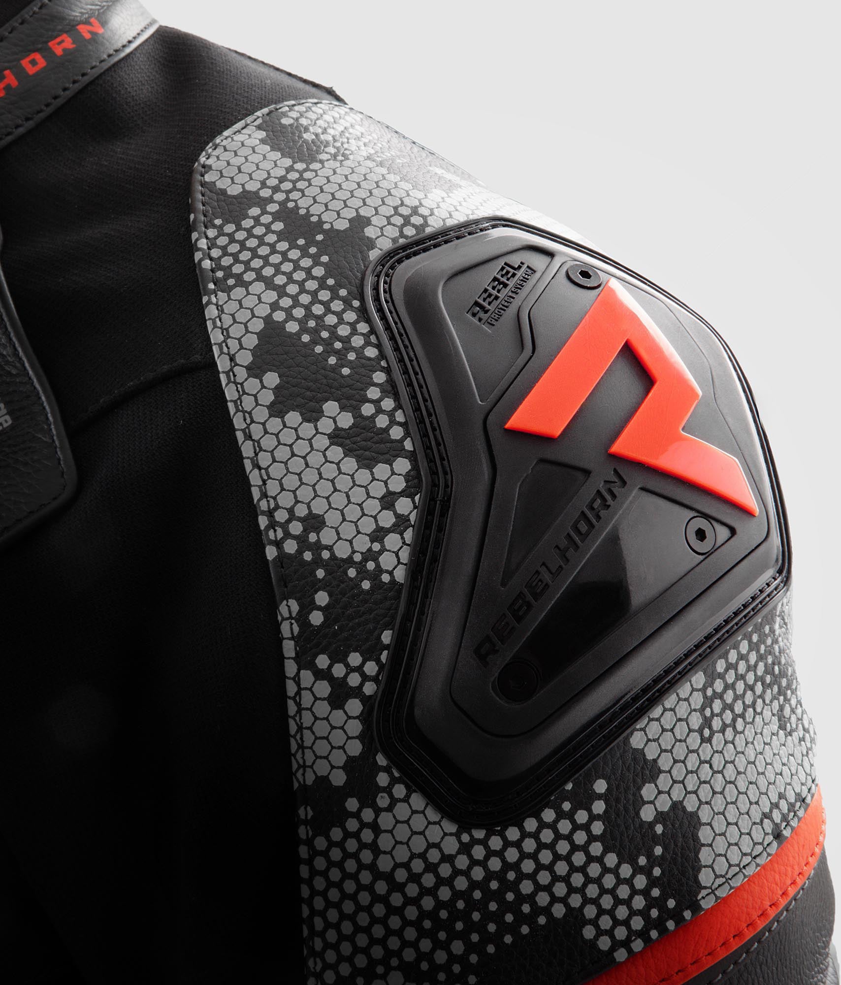 Rebelhorn Veloce Camo Motorcycle Leather Jacket black/grey/red 56 Figure 16